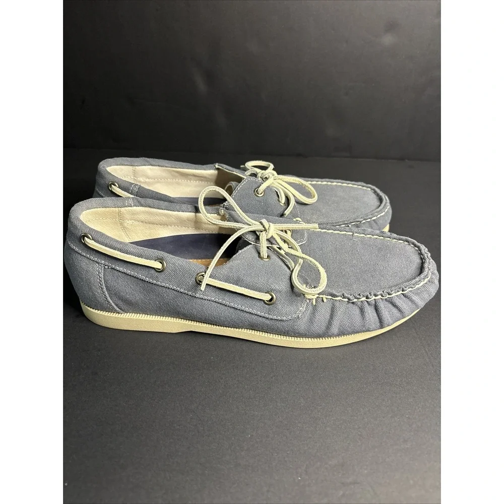 Cole Haan Dominick Boat Shoes Blue Chambray Low Top Moc Toe Loafers Sz. 9 1/2